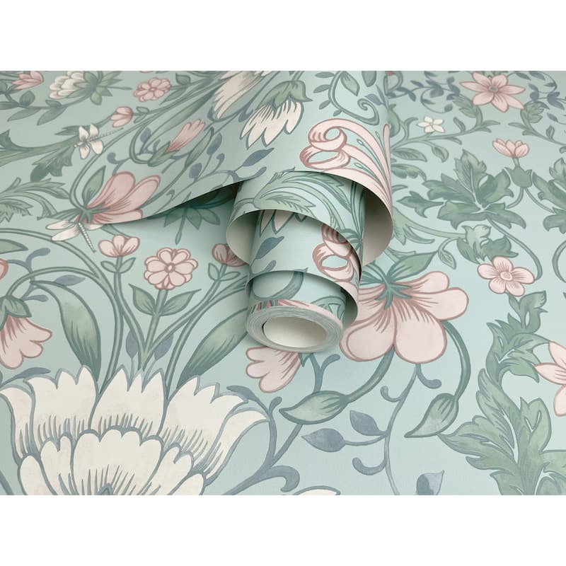 Vintage Floral Non-Pasted Wallpaper – 396 in x 20.8 in