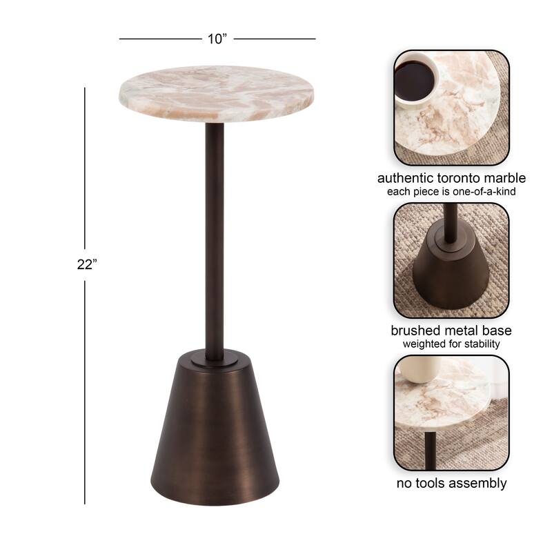Kate and Laurel Tira Round Side Table