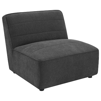 Suri 38 Inch Modular Armless Chair, Soft Modern Boucle Fabric, Gray