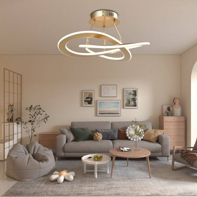 Maxax 2 - Light Unique/Statement Circle LED Semi Flush Mount