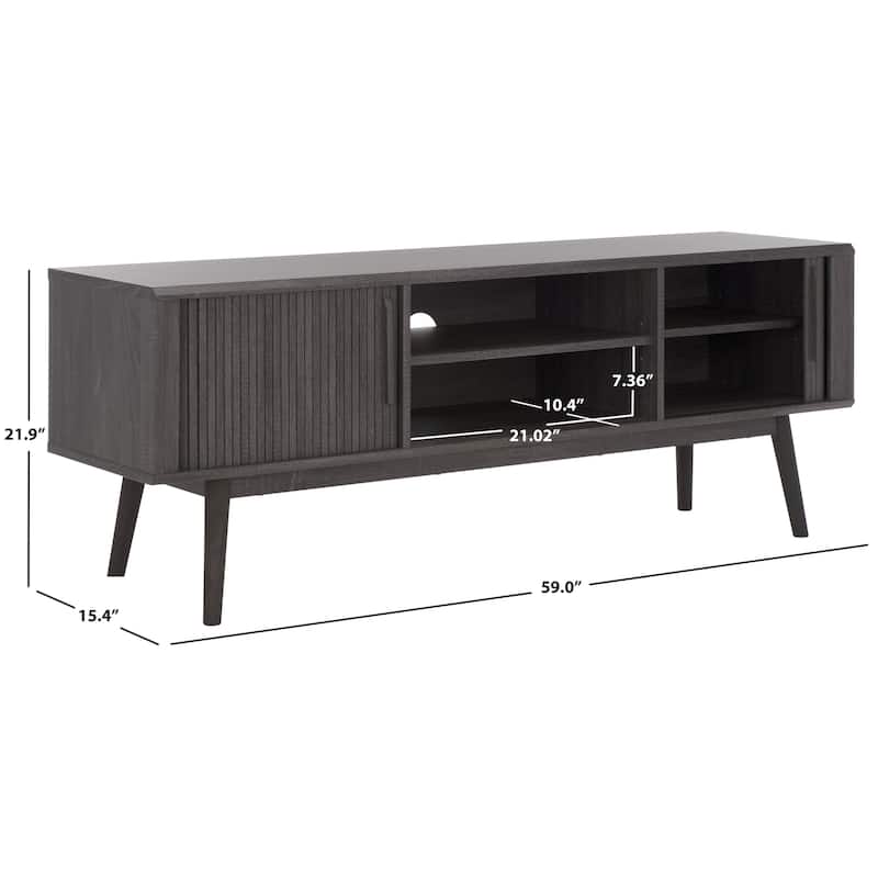 SAFAVIEH Aphra 2-Door 2-Shelf Entertainment Media Stand (Fits up to 65" Flatscreen TV) - 59 in. x 15.4 in. x 21.9 in.