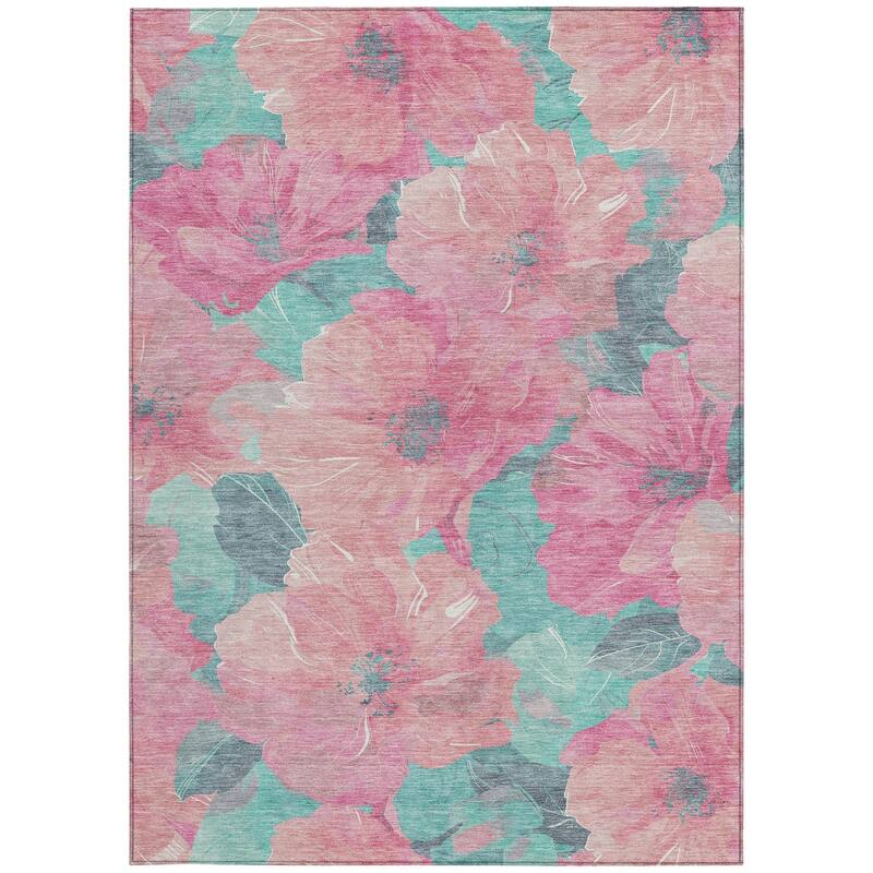 HomeRoots Floral Transitional Rectangle Outdoor Rug