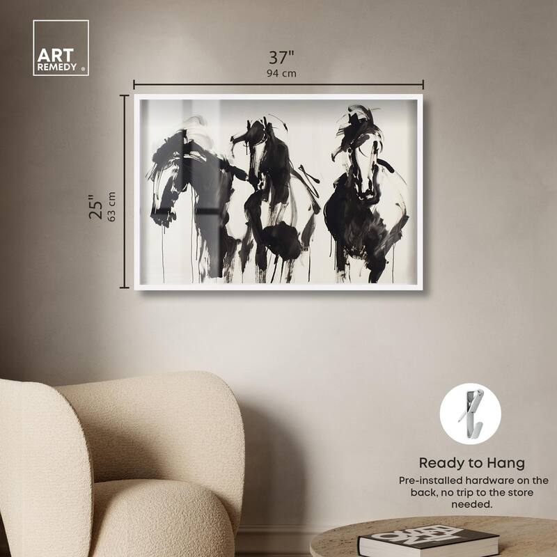 Horses in Ink Shadowbox by Art Remedy