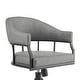 preview thumbnail 7 of 12, Tibet Gray Faux Leather and Black Iron Swivel Tilt Rolling Dining Chair
