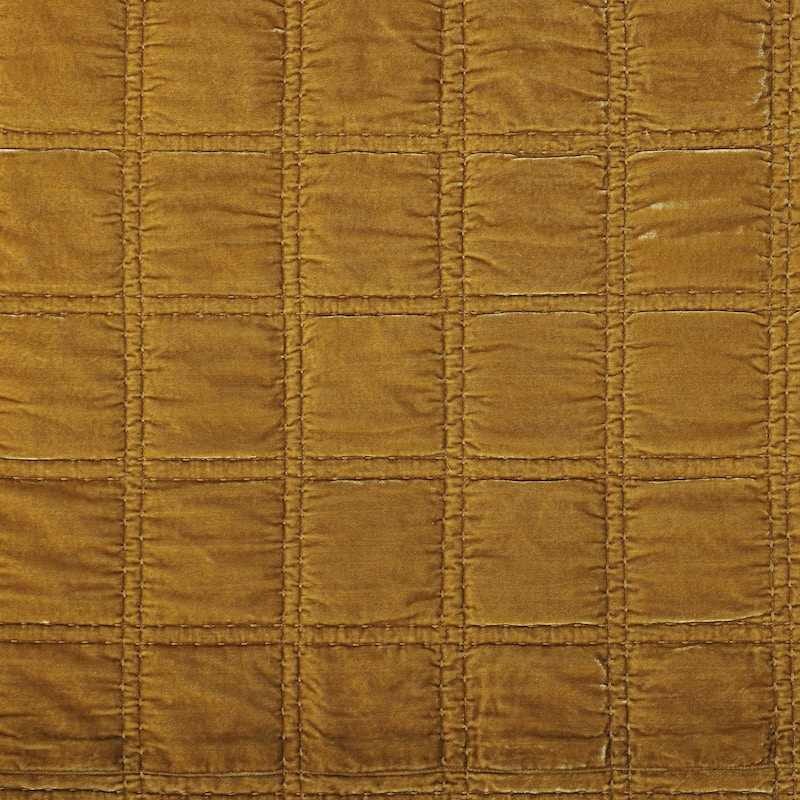HiEnd Accents Stella Faux Silk Velvet Double Box Stitch Modern Rustic 3 Piece Quilt Set