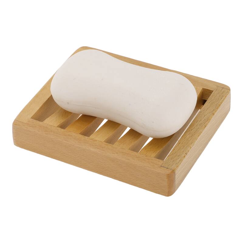 Portable Square Soap Dish for Bathroom for Kitchen 4.53"x3.74"x0.79" Brown 1 Pc