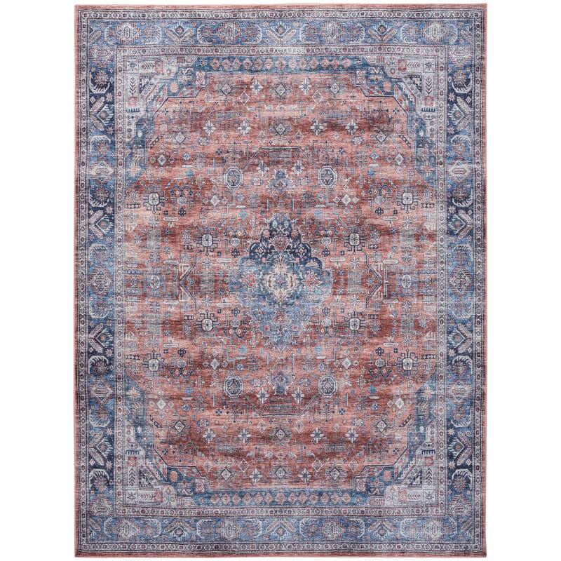 Brilliance Machine Washable Persian Vintage Medallion Area Rug