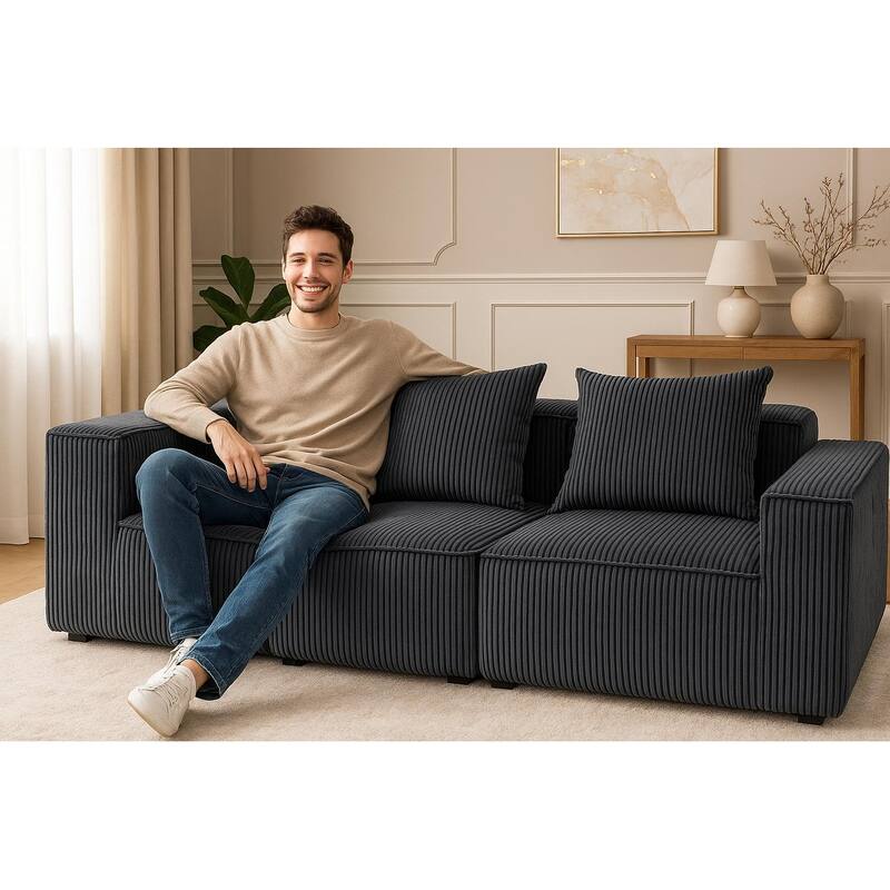 Multi person modular compression sofa that can be freely combined-33005-3 - Grey