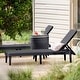 preview thumbnail 20 of 37, Mahina Resin Outdoor Chaise Lounge Chair by Havenside Home Black