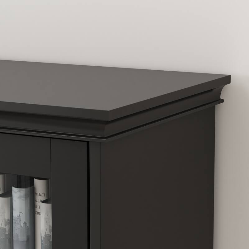 Media Storage Cabinet Acrylic GlassDoor Bookcase Kitchen Buffet Office
