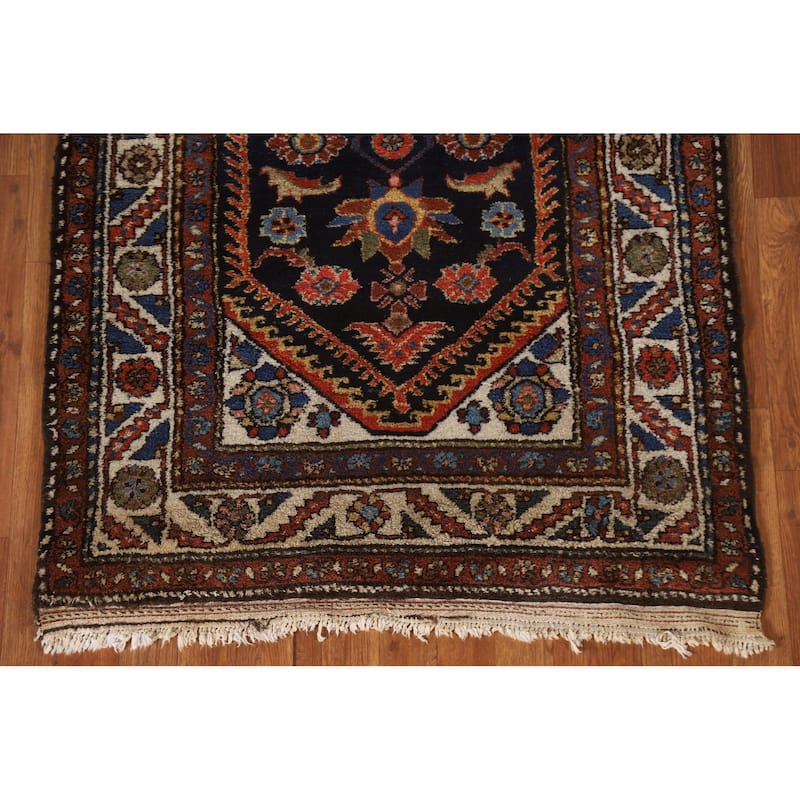 Pre-1900 Antique Bakhtiari Persian Runner Rug Handmade Wool Carpet - 3'6"x 10'3"