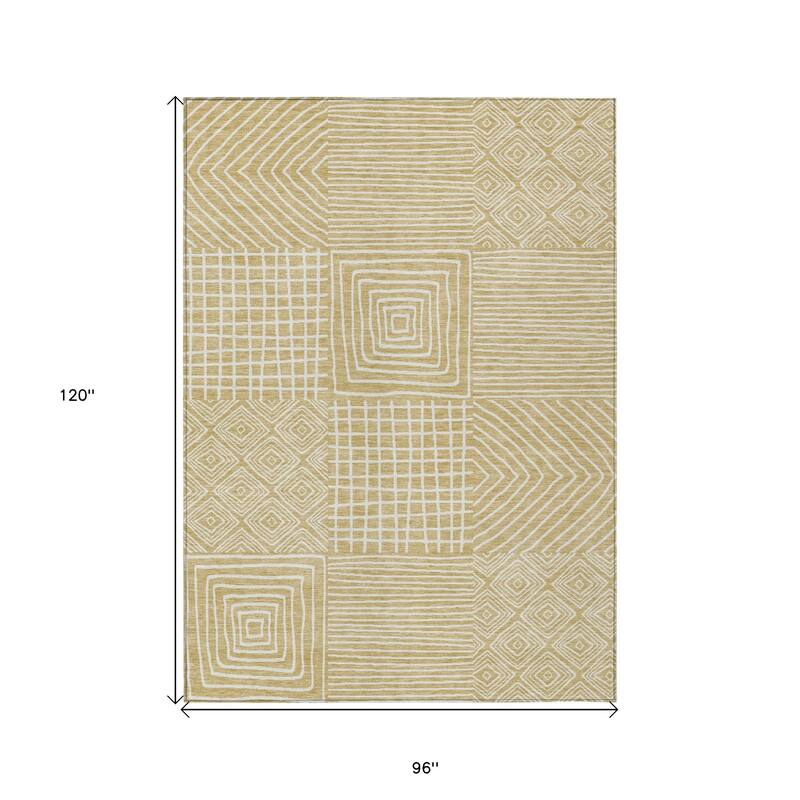 HomeRoots Geometric Transitional Rectangle Outdoor Rug