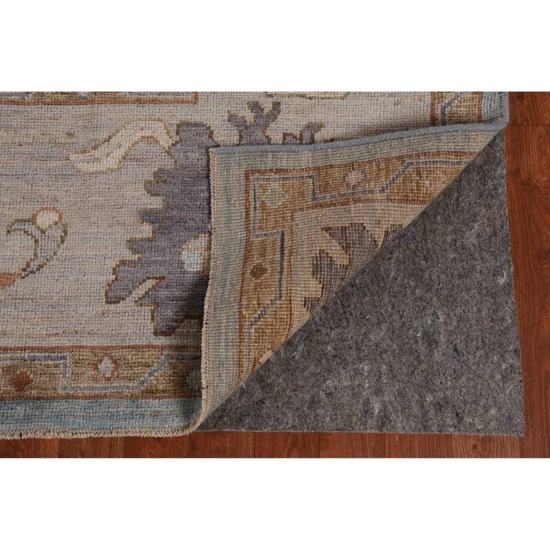 Hand Knotted Oriental 100% Wool Carpet Transitional All-Over Navy Blue & Blues Oushak Area Rug - 9' 11'' X 8' 0''