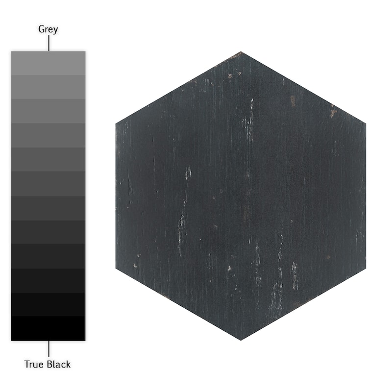 Merola Tile Retro Hex Nero 14-1/8" x 16-1/4" Porcelain Floor and Wall Tile