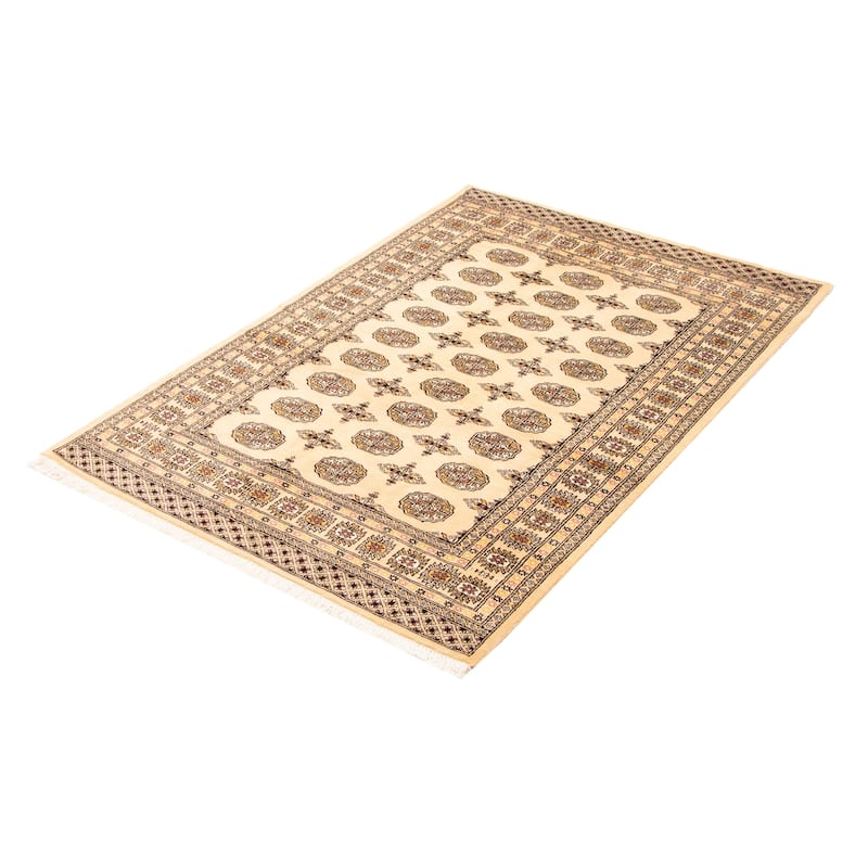 ECARPETGALLERY Hand-knotted Peshawar Bokhara Beige Wool Rug - 4'9 x 6'9