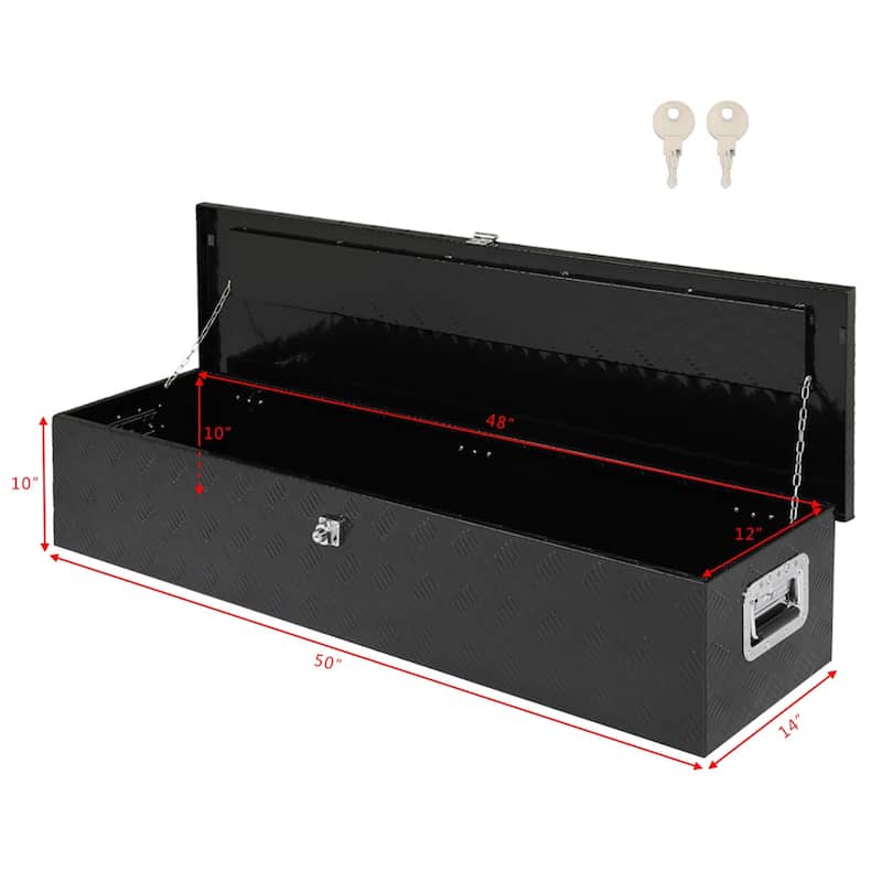 50" Aluminum Five Pattern Toolbox Single Lock Black - N/A