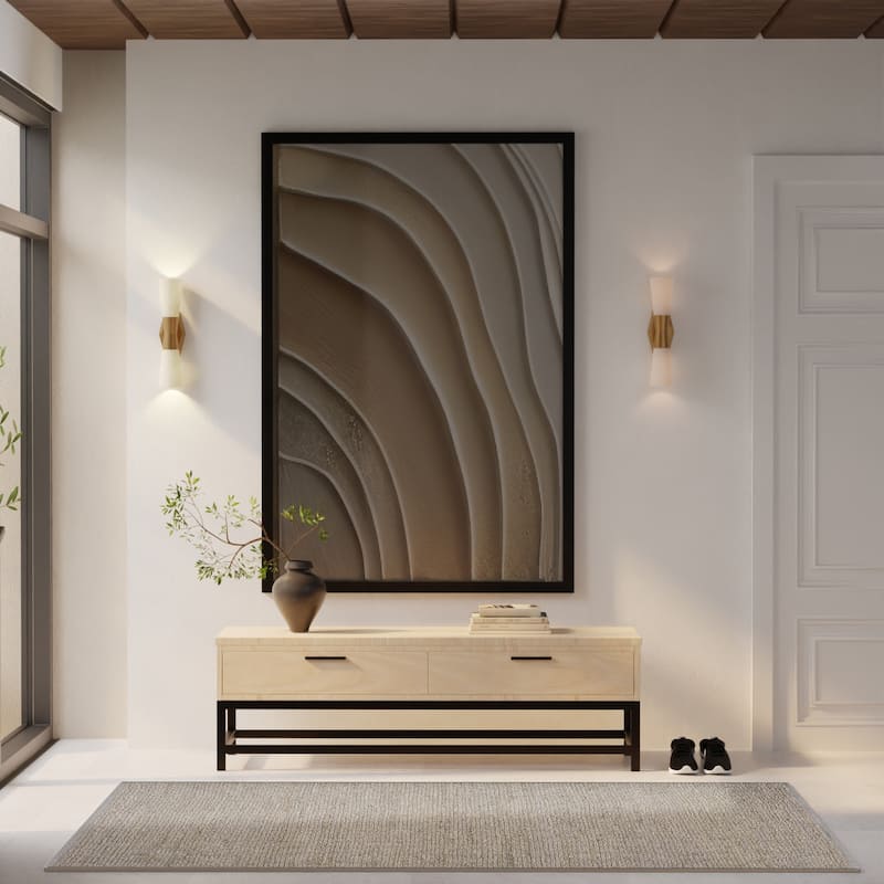 Nourison Natural Jute Indoor only Solid Area Rug - 5' x 7' - Grey