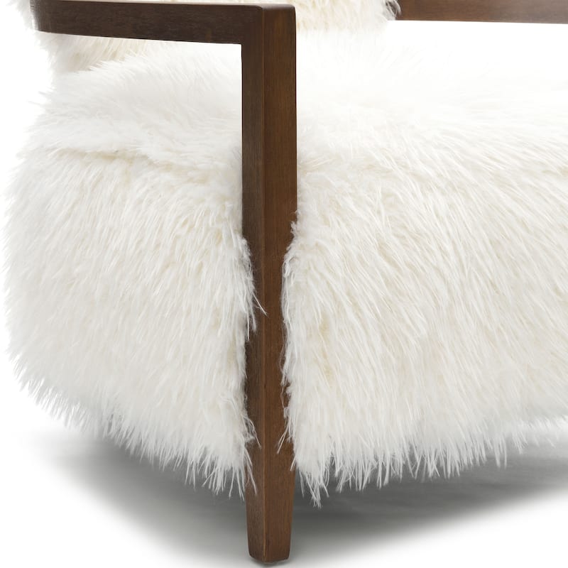 Furniture of America Lumir Modern 28-inch Faux Fur Accent Arm Chair