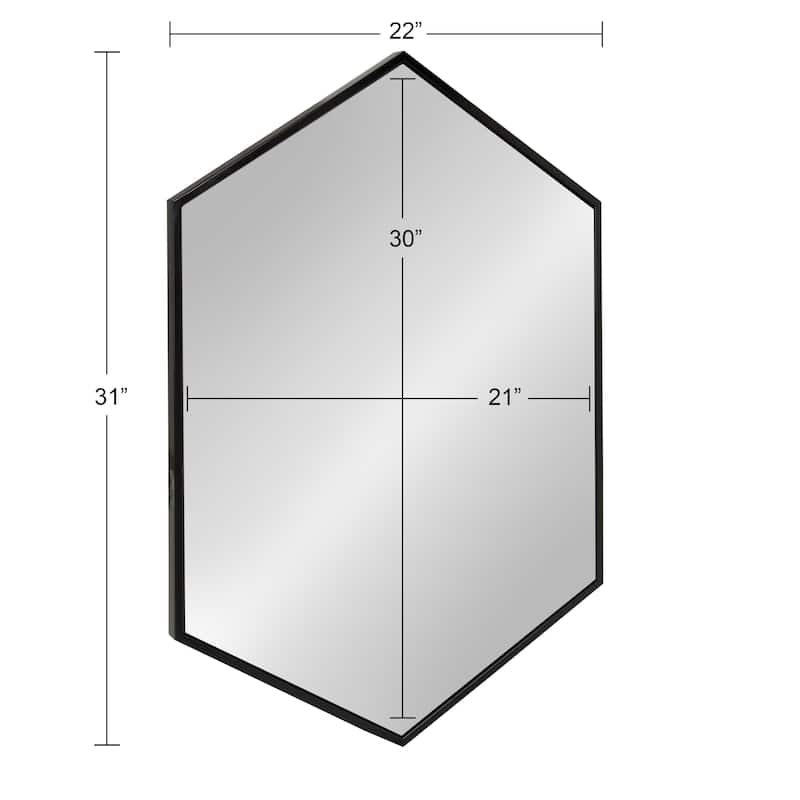Kate and Laurel McNeer Glam Hexagon Framed Wall Mirror