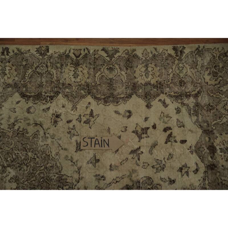 Hand Knotted Oriental 100% Wool Carpet Transitional Floral Beige & Ivories Anatolian Area Rug - 9' 0'' X 5' 3''