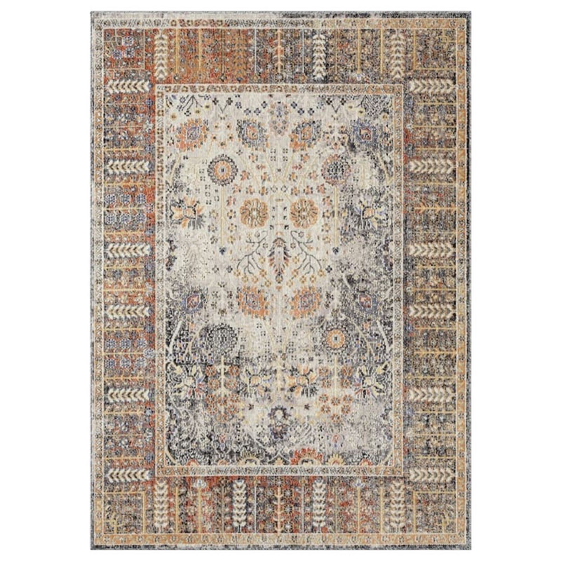 Luxe Weavers Bohemian Distressed Oriental Floral Area Rug