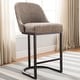 preview thumbnail 83 of 81, Leick Home Upholstered Barrelback Counter Stool with Metal Base