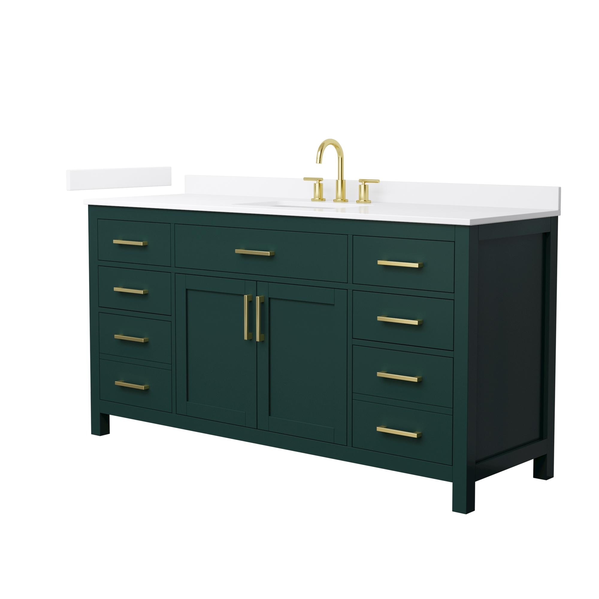 Wyndham Collection Beckett 66-inch Single Vanity, Quartz Top