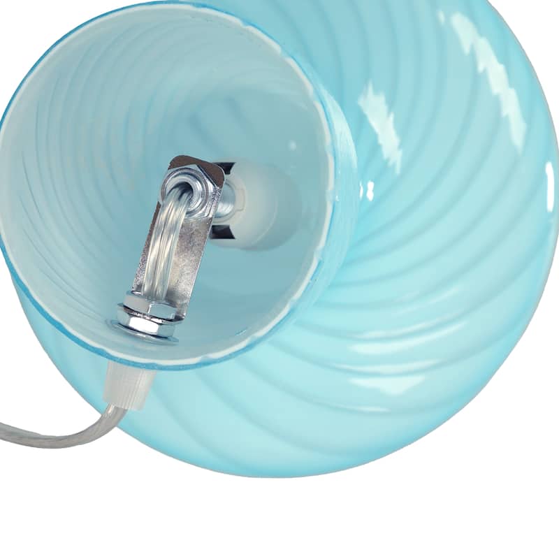 Modern Glass Mushroom Novelty Table Lamp with Stripes