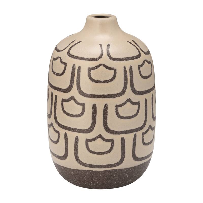 Sagebrook Home 10" Ceramic Vase Contemporary Decorative Vase Creative Abstract Design Table Decor
