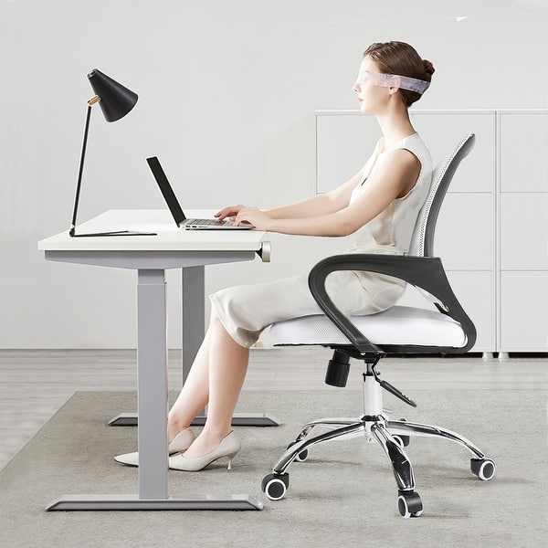 Mesh Computer Chair Adjustable Height Task Chair with Lumbar Support ...