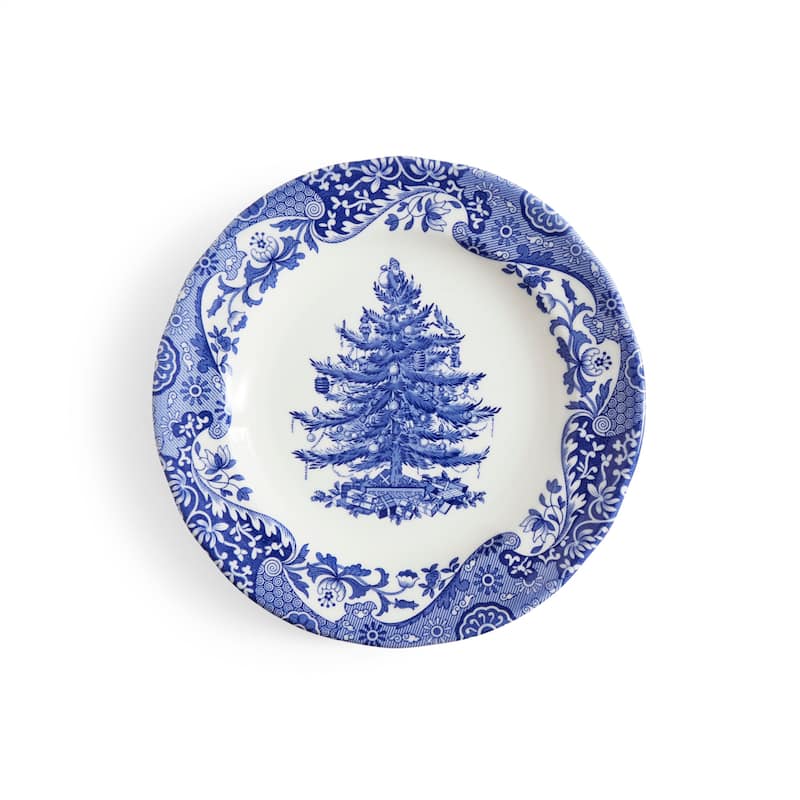 Spode Blue Italian 8 in Christmas Plate - 1 Piece - Blue