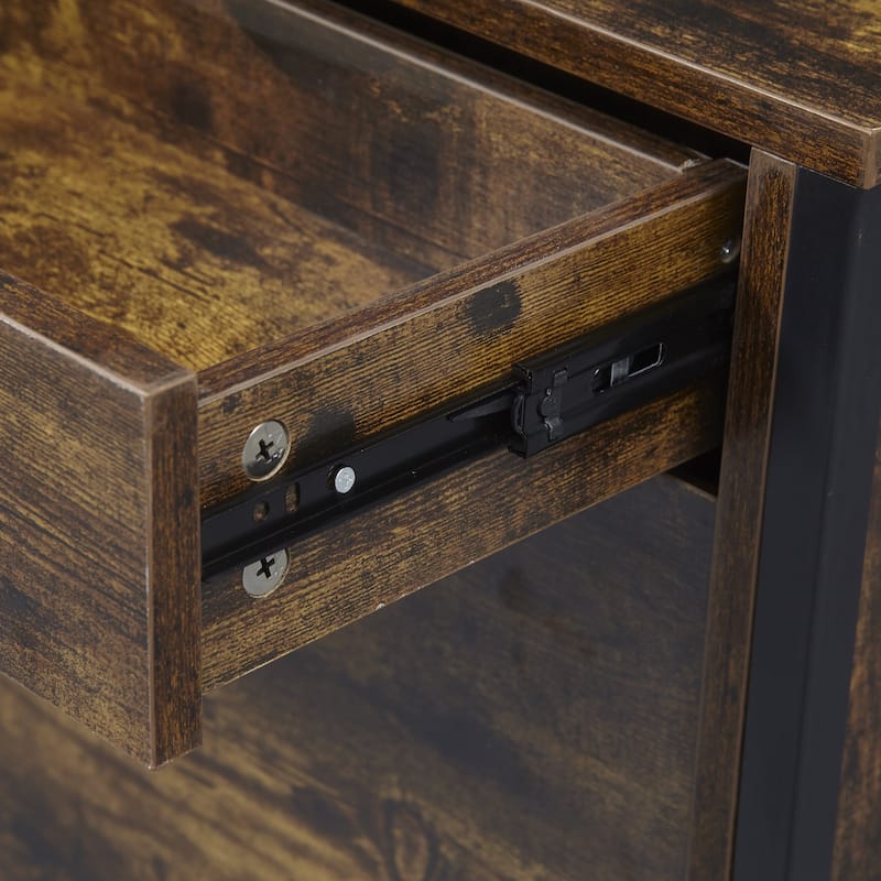 Hidden Wood Shoe Storage Cabinet, Narrow Shoe Cabinet with Drawers, 3-Tier 15 Pair Shoe Rack for Hallway, Entryway