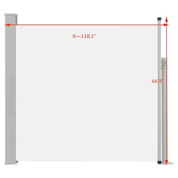 Patio Awning Retractable Side Awning for Patio Balcony, Cream Bed