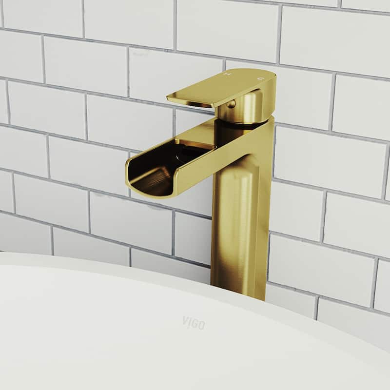 Vigo Amada 1.2 GPM Single Hole Bathroom Faucet - Matte Gold