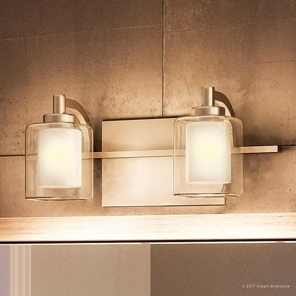 Luxury Modern 2 light Brushed Nickel Bathroom Vanity Light 6