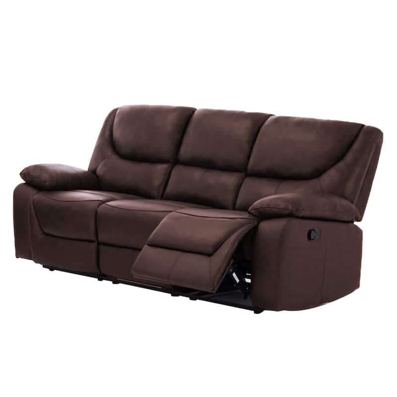Contemporary Top Grain Leather Upholstered Reclining Sofa