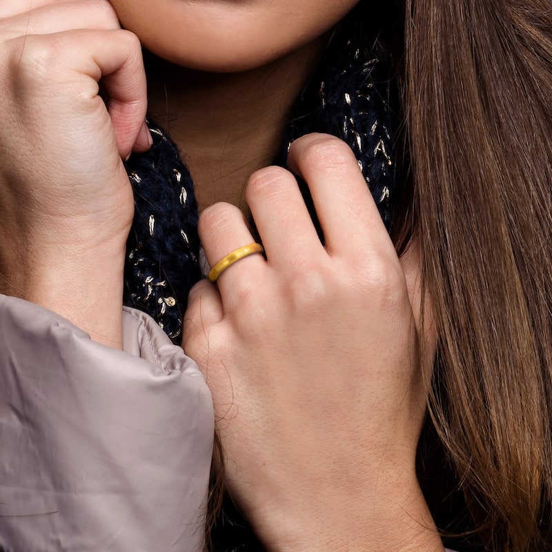 Miadora 3mm Brushed Finish Wedding Band in 14k Yellow Gold