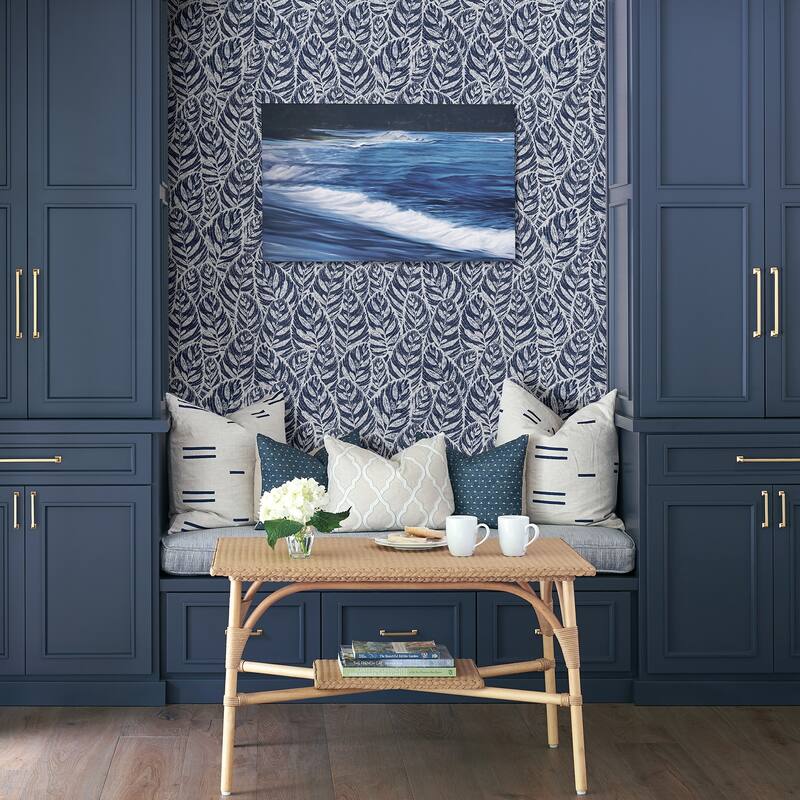Scott Living Del Indigo Indigo Botanical Wallpaper
