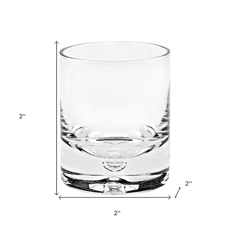 Set of Four Clear Mouth Blown Crystal Old Fashion Glasses