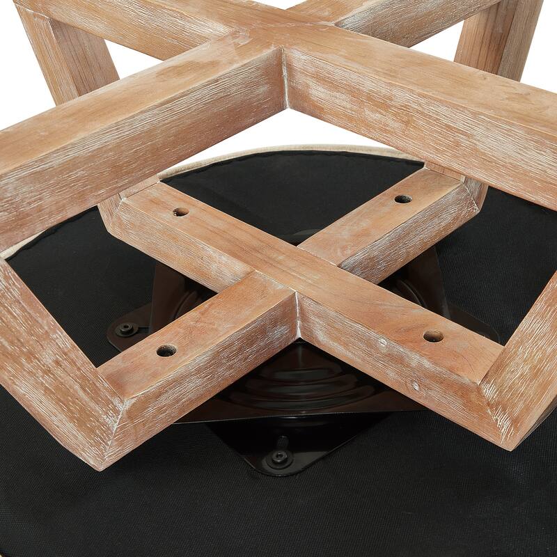 GDFStudio Swivel Accent Chair with Cross-shaped Wooden Base