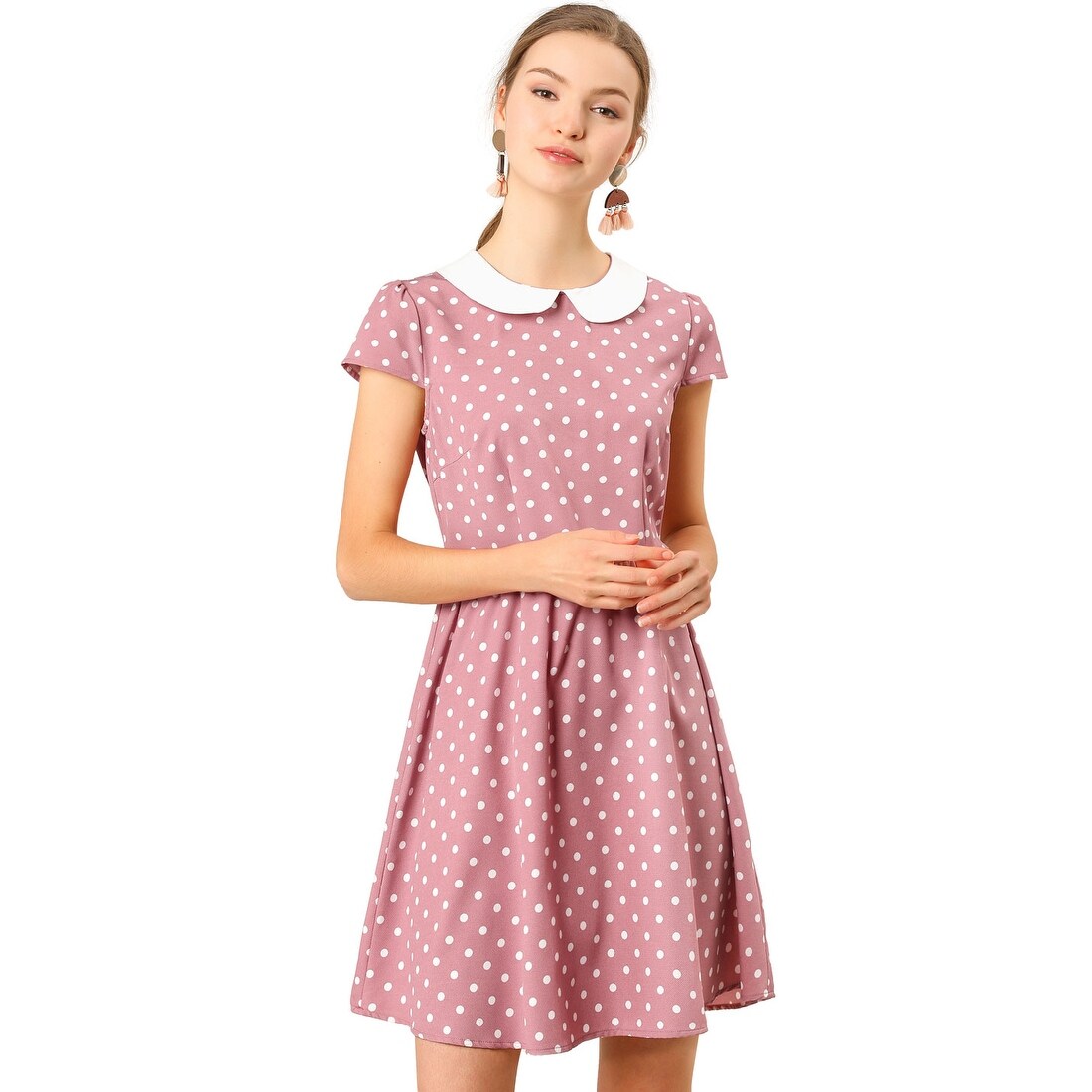 contrast polka dot dress