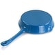 preview thumbnail 4 of 5, 8 Inch Round PreSeasoned Dual Pour Spout Enameled Cast Iron Frying Pan in Ocean Blue