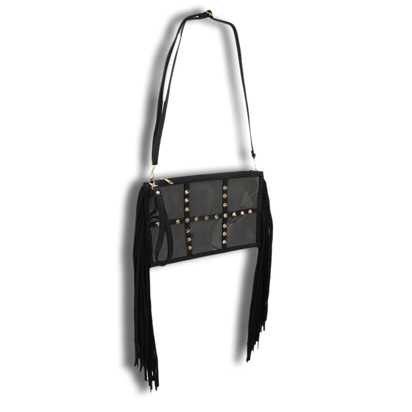 clear fringe purse