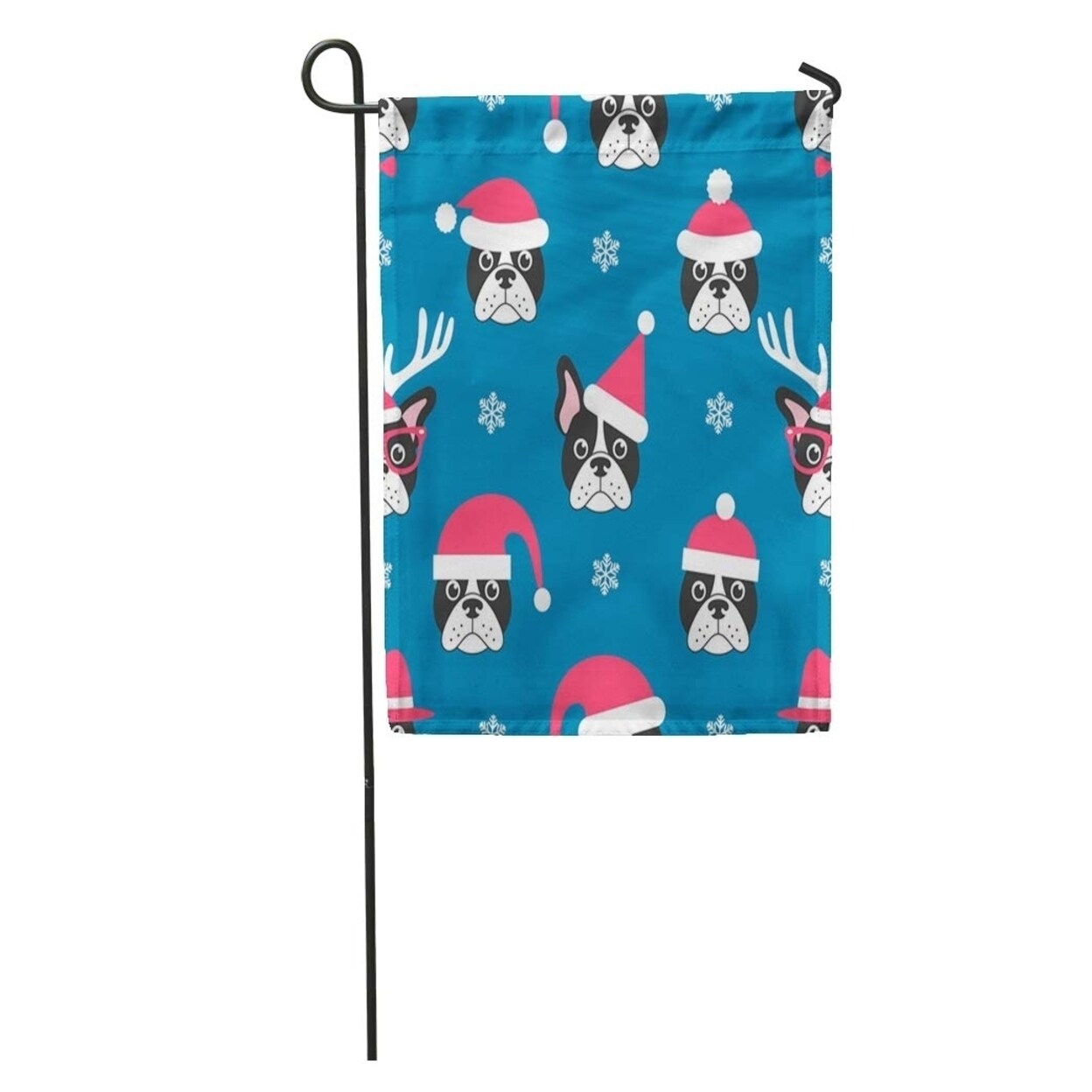 Shop Blue Winter French Bulldogs Santa Hats Raster Red Accessory Garden Flag Decorative Flag House Banner 12x18 Inch On Sale Overstock 31351259