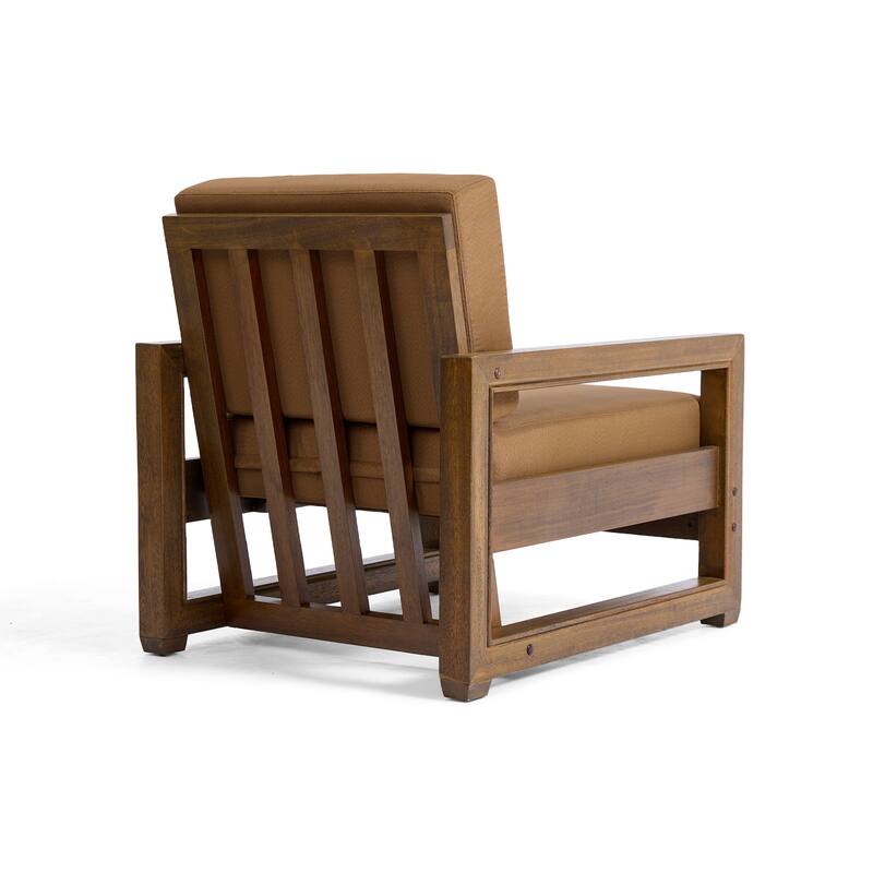 Patio Teak Wood Outdoor Arm Chair with Cushion
