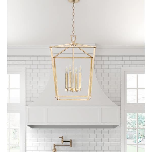 slide 2 of 5, 25" Large Rustic Antiqued Gold Open Geometric Lantern