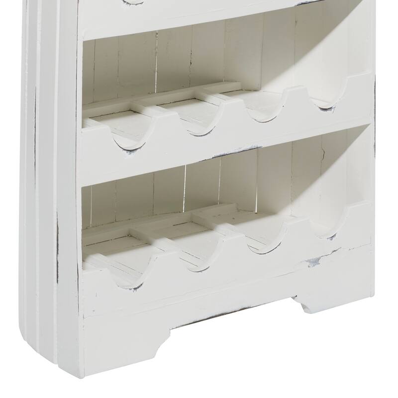 White Wood 25 Bottle Boat Storage Standing Wine Rack