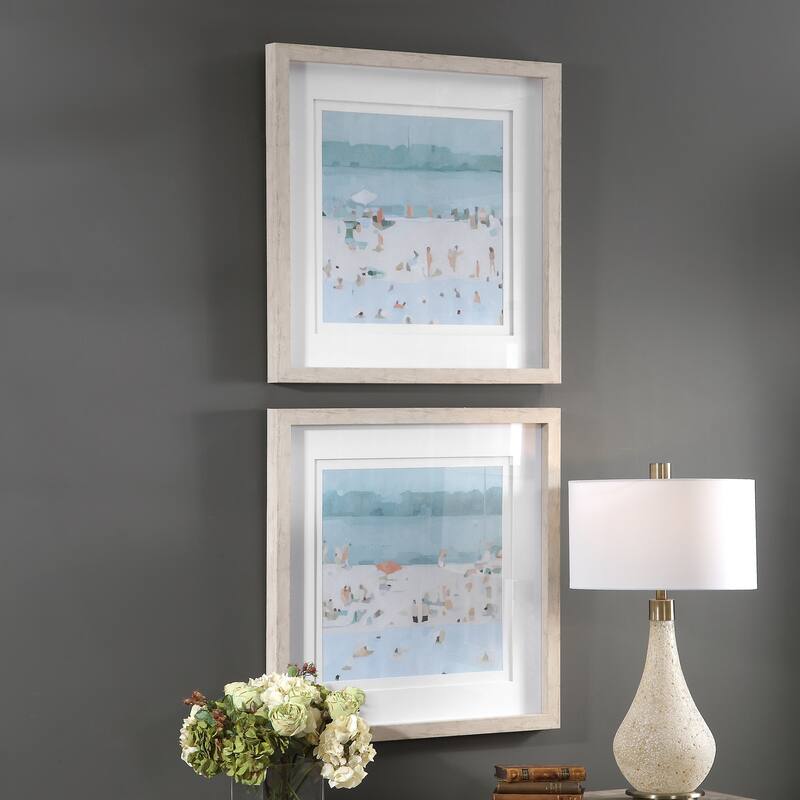 Uttermost Sea Glass Sandbar Framed Prints (Set of 2)