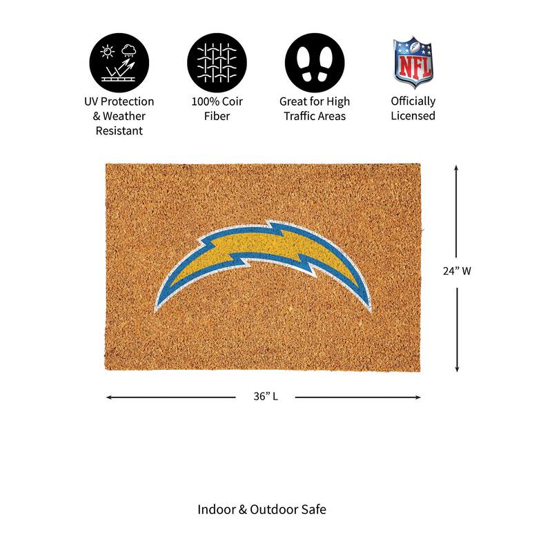 Los Angeles Chargers Full Color Indoor/Outdoor Coir Mat