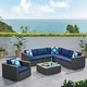 preview thumbnail 17 of 19, Christopher Knight Home Santa Rosa Outdoor 7-piece Wicker Seating Sectional Set
